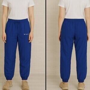 WILO The Label Parachute Pants in Surf The Web Royal Blue Joggers - Size S